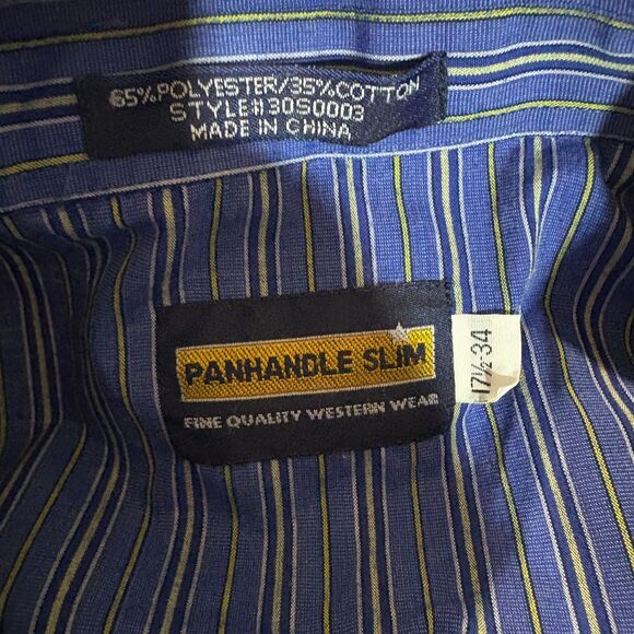 Panhandle Slim Western Snap Shirt Men 17½-34 Classic Stripes Cottagecore - Picture 4 of 7